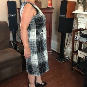 Vintage Jessica Howard Black and White Plaid Dress size 16